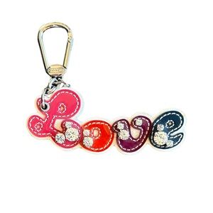 Coach LOVE Leather Crystal Bag Charm (Y2K)
